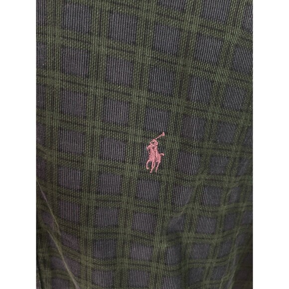 Ralph Lauren Blaire Button Down Long Sleeve Shirt, Large, Dark Blue Checkered - Picture 2 of 8